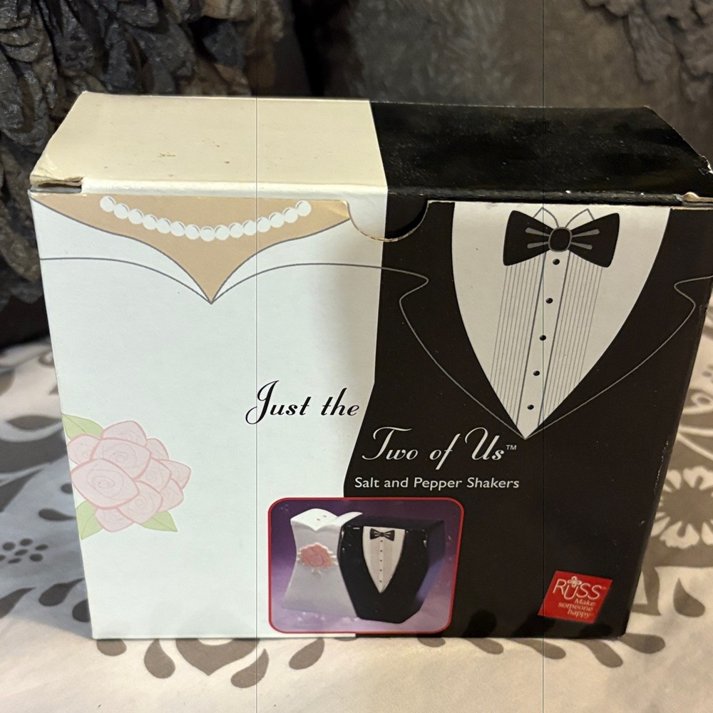 Russ Black and White Tuxedo Salt and Pepper Shakers